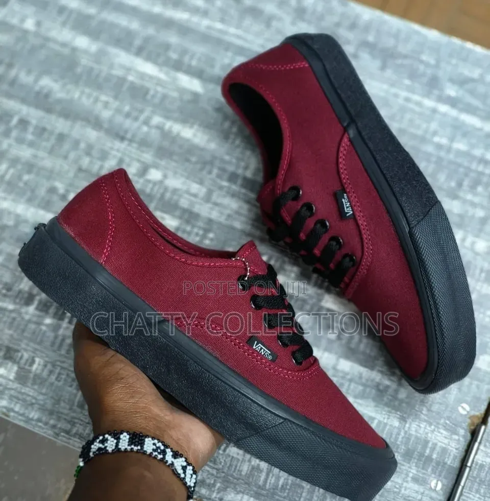 Maroon and Black Unisex Vans Shoes Sizes 38 to 45