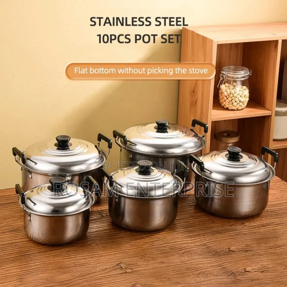 10 Pieces Stainless Steel Cooking Pots
