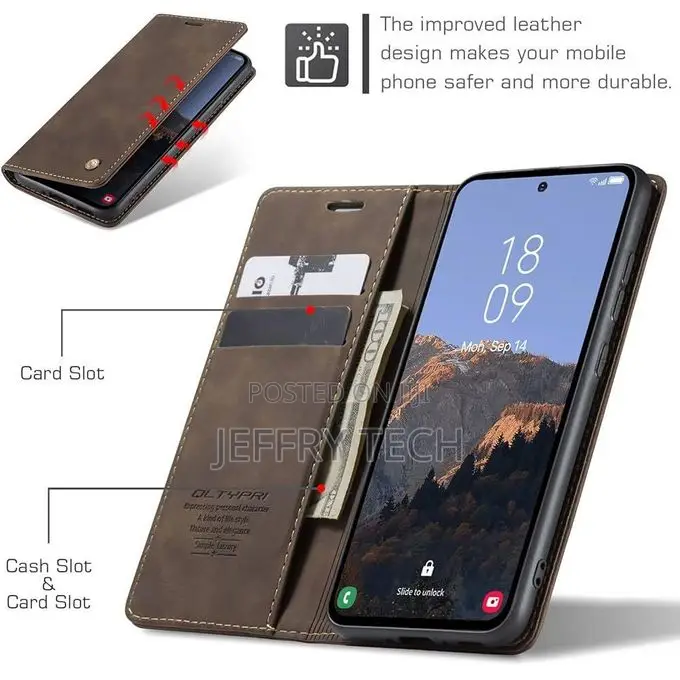Leather Wallet Case Compatible With Tecno Camon 50 Pro 5g, Magnetic