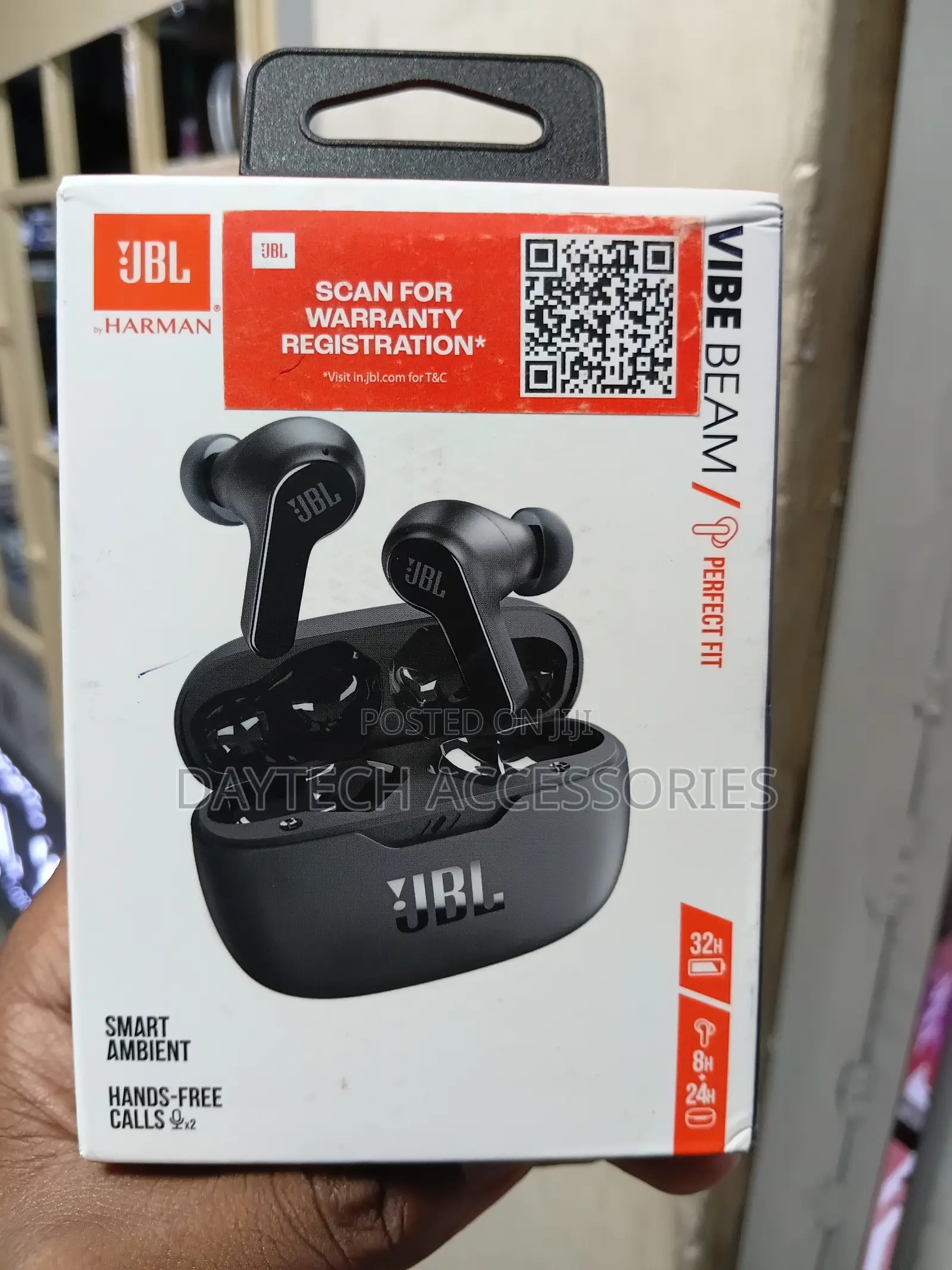 JBL Vibe Beam Black True Wireless Earbuds