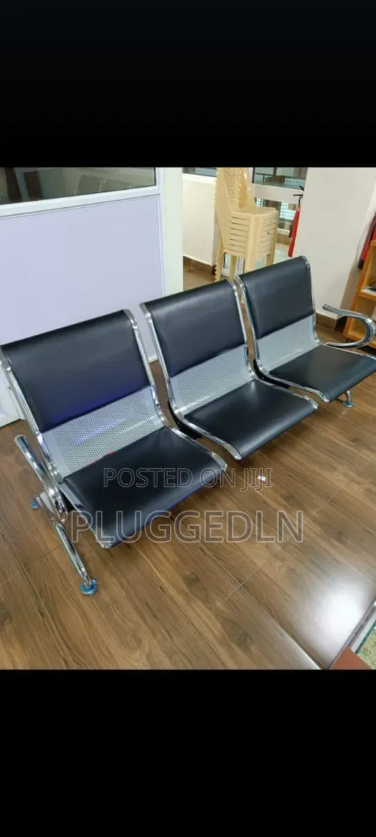 Padded 3-Seater Metal Waiting Bench