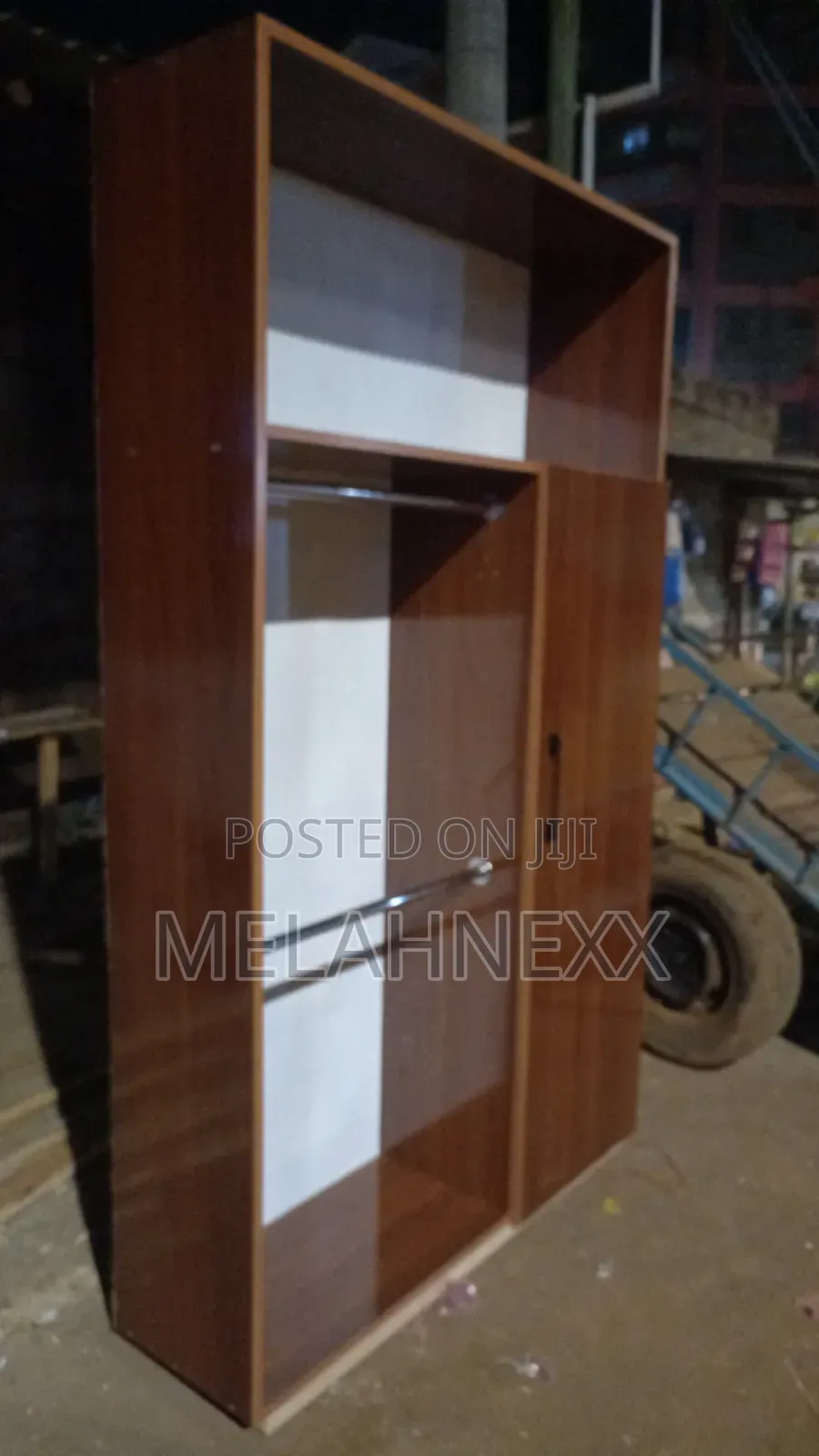 Dark Walnut Combined White Stand Alone Wardrobe