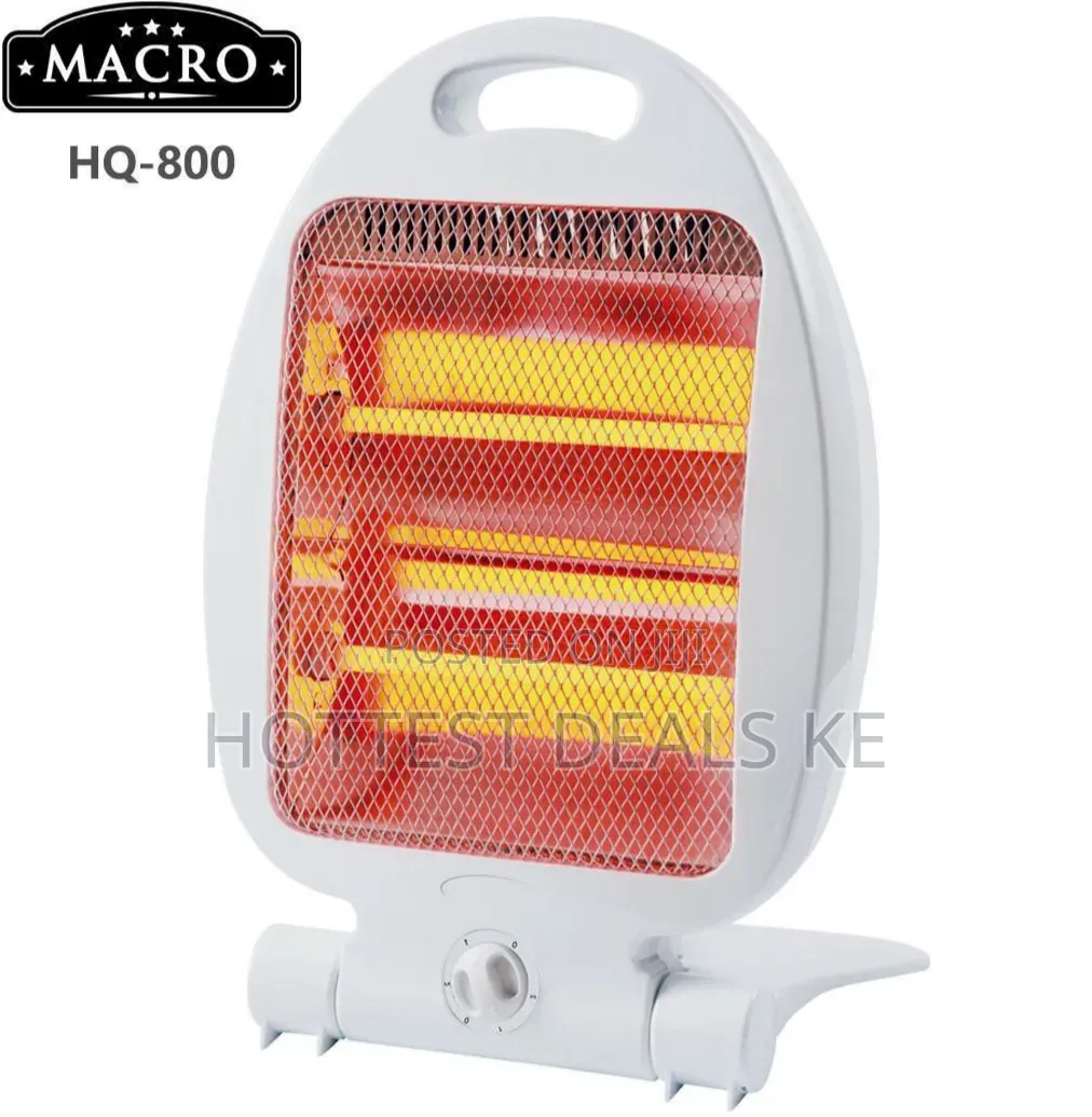 Hq-800 Quartz Room Heater With A White Plastic Body
