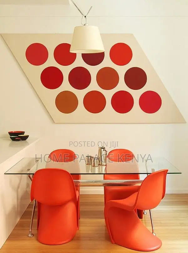 Panton Chair: Orange Stackable Thickened Plastic Stool for Home Use