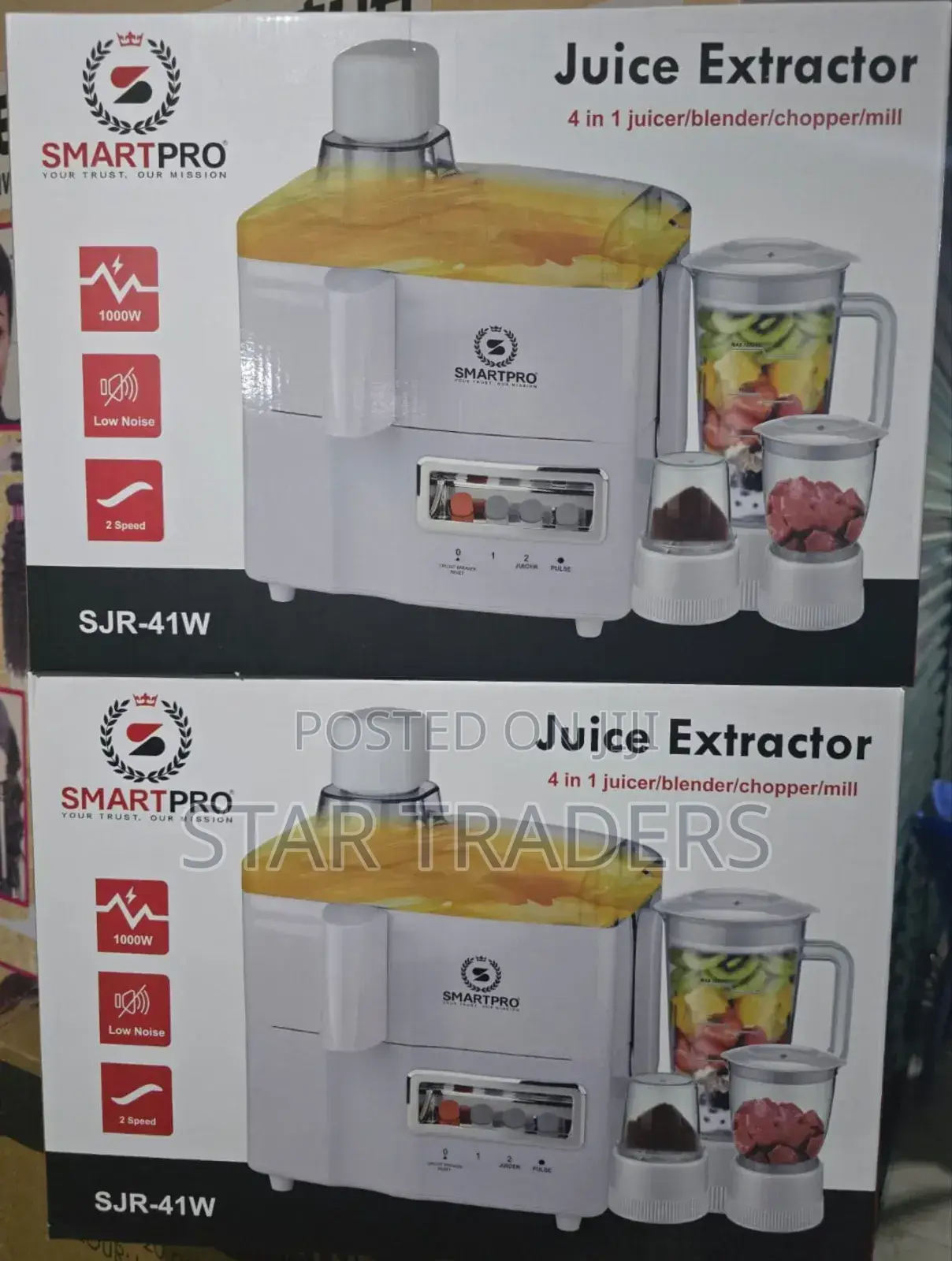 Smartpro 4 in 1 Juicer -Blender-Grinder and Mill Food Processor