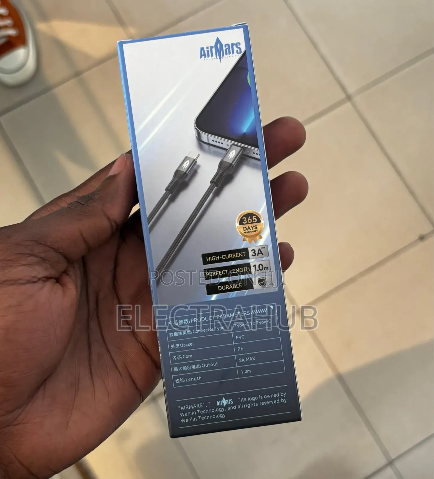 Airman’S Silcone 3a Fast Charging Cable Brand New Sealed