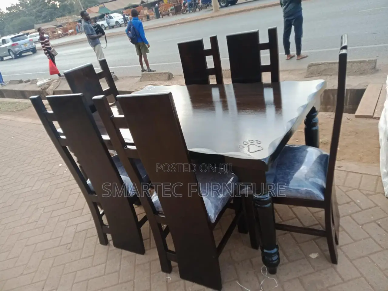 6-Seater Wooden Dining Table – Gloss Finish