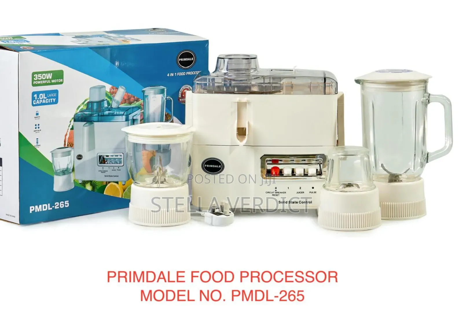 Primdale 4 in 1 Juicer -Blender-Grinder and Mill Food Processor