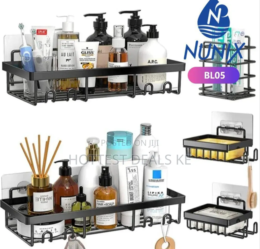 Multipurpose 5-Piece Rectangular Bathroom Wall Organizer Set
