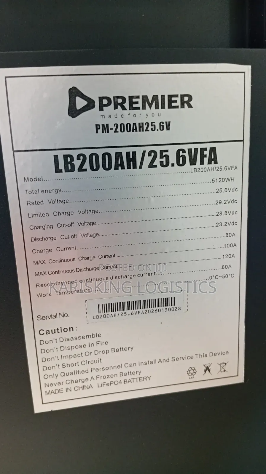 200ah Premier Lithium Battery 24 Volts