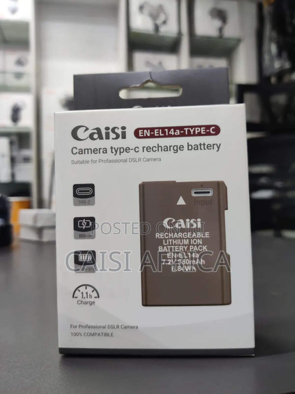Caisi en-El14a Type-C Rechargeable Battery – 950mah