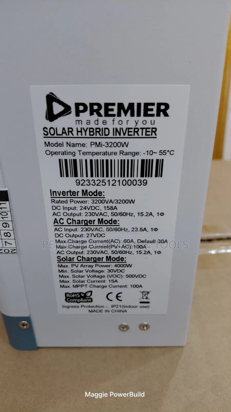 Premier 3.2kw 24v Solar Pure Sine Wave Hybrid Inverter
