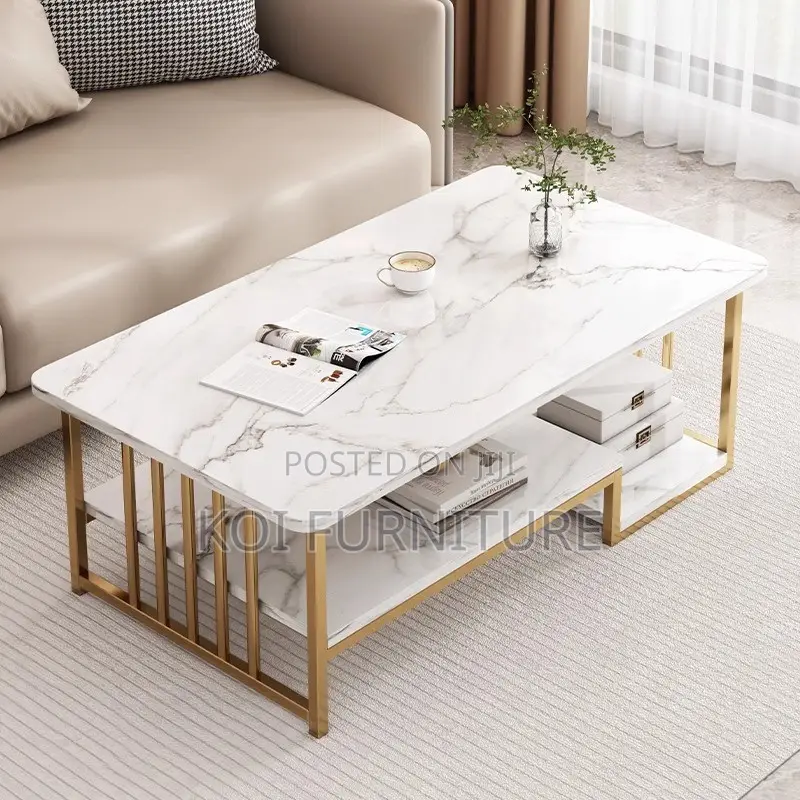 Coffee Table; Marble Home Living Room Table With Smooth Surface