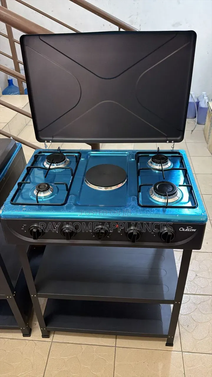 Olelon 4gas+2electric Hotplate Standing With Shelves