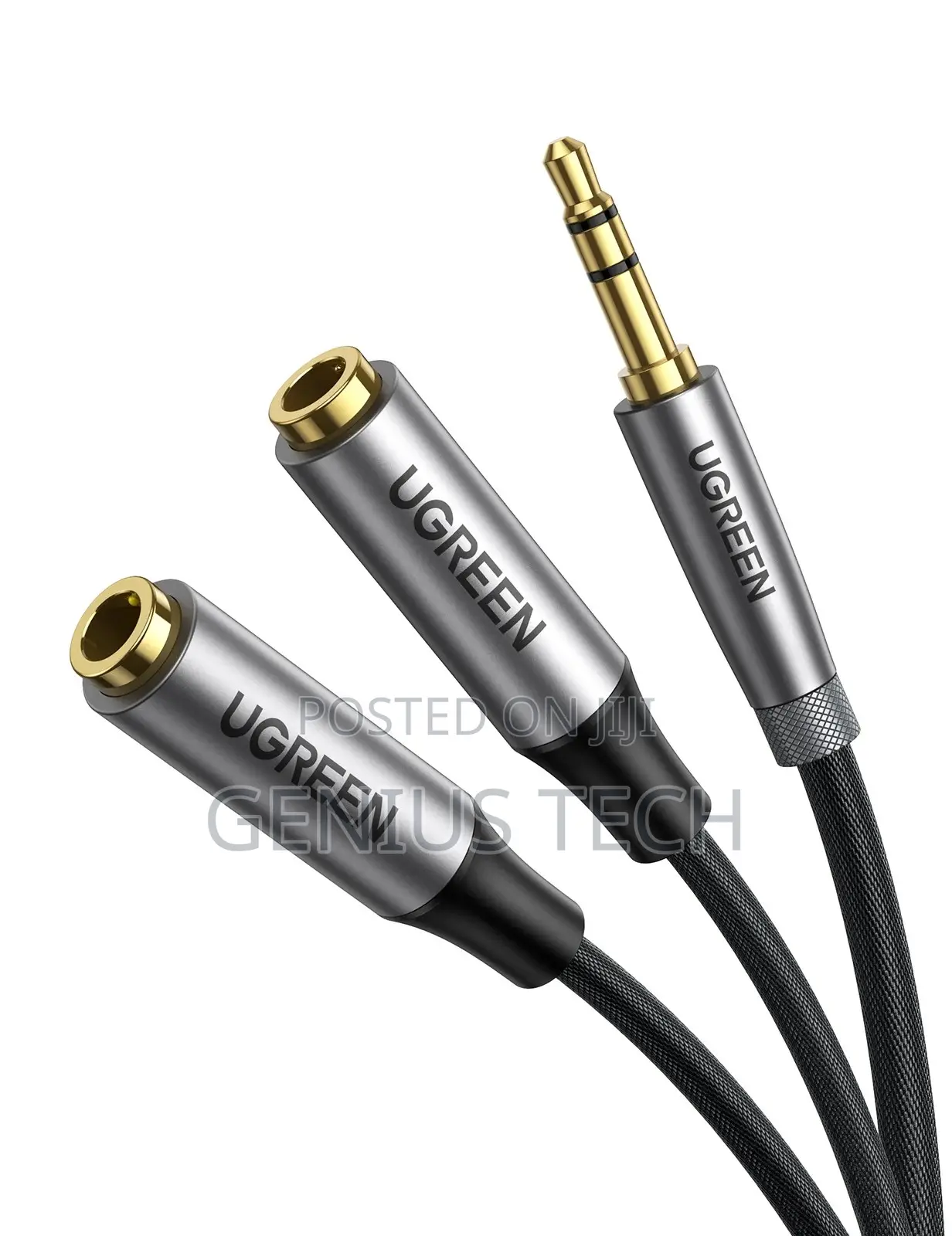 Ugreen 3.5mm Male To 2 Female Audio Splitter Cable 20cm (Black)