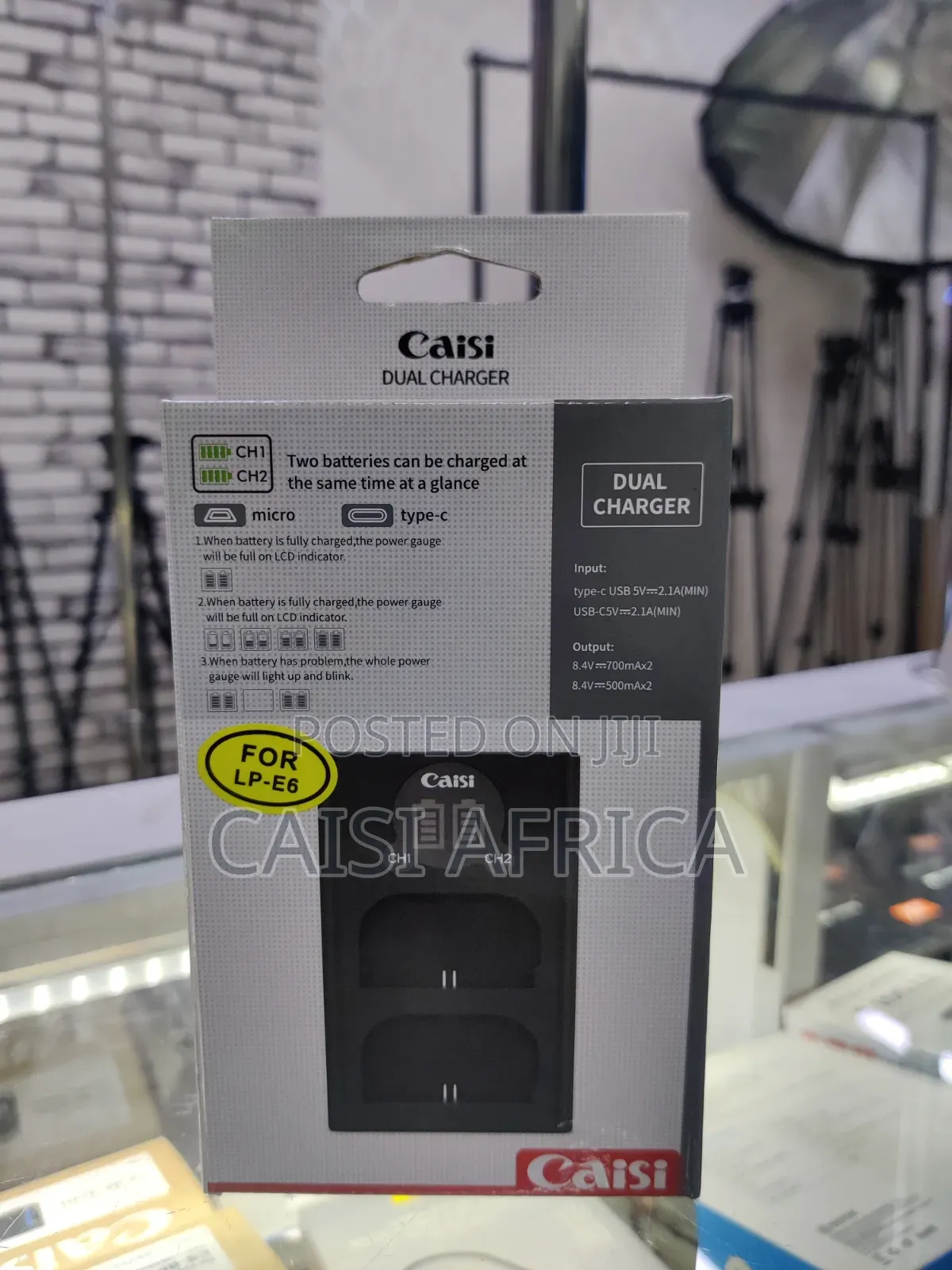 Caisi Lp-E6 Dual Battery Charger for Canon
