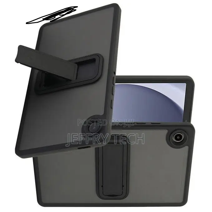 Samsung Galaxy Tab A9 Tablet Matte Clear Case Stand Protect Cover-Bla