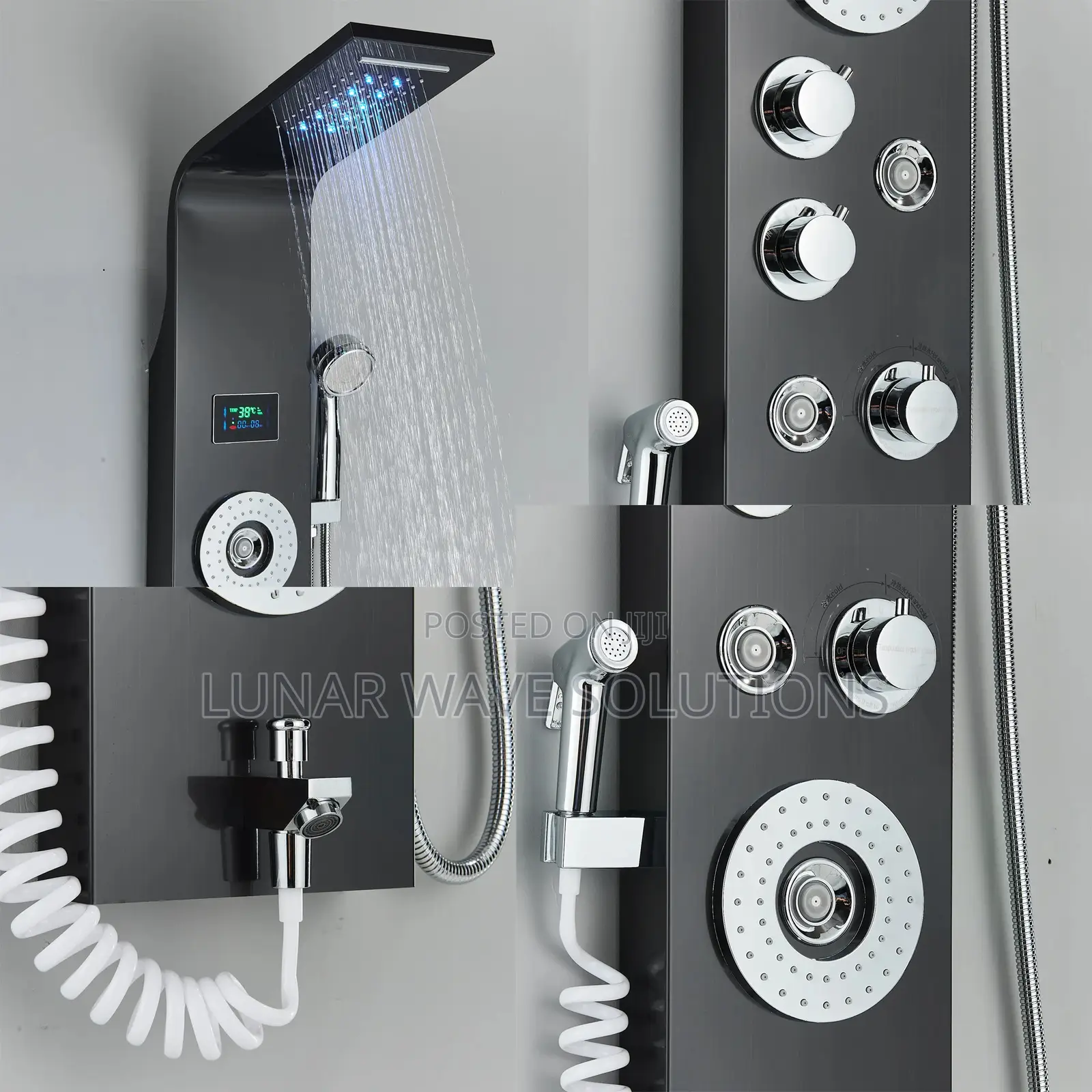 Stainless Steel Shower Panel Set Bather Thermostat Shower