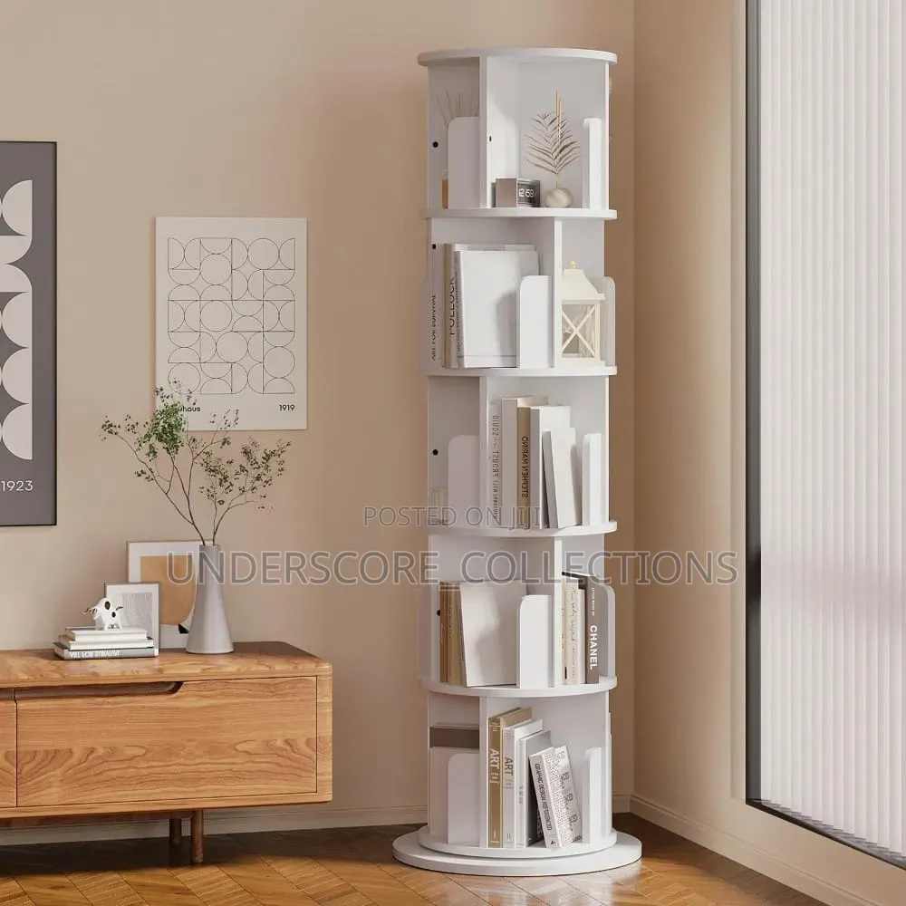5 Tier 360° Stackable Bookshelf Organizer With Wheels