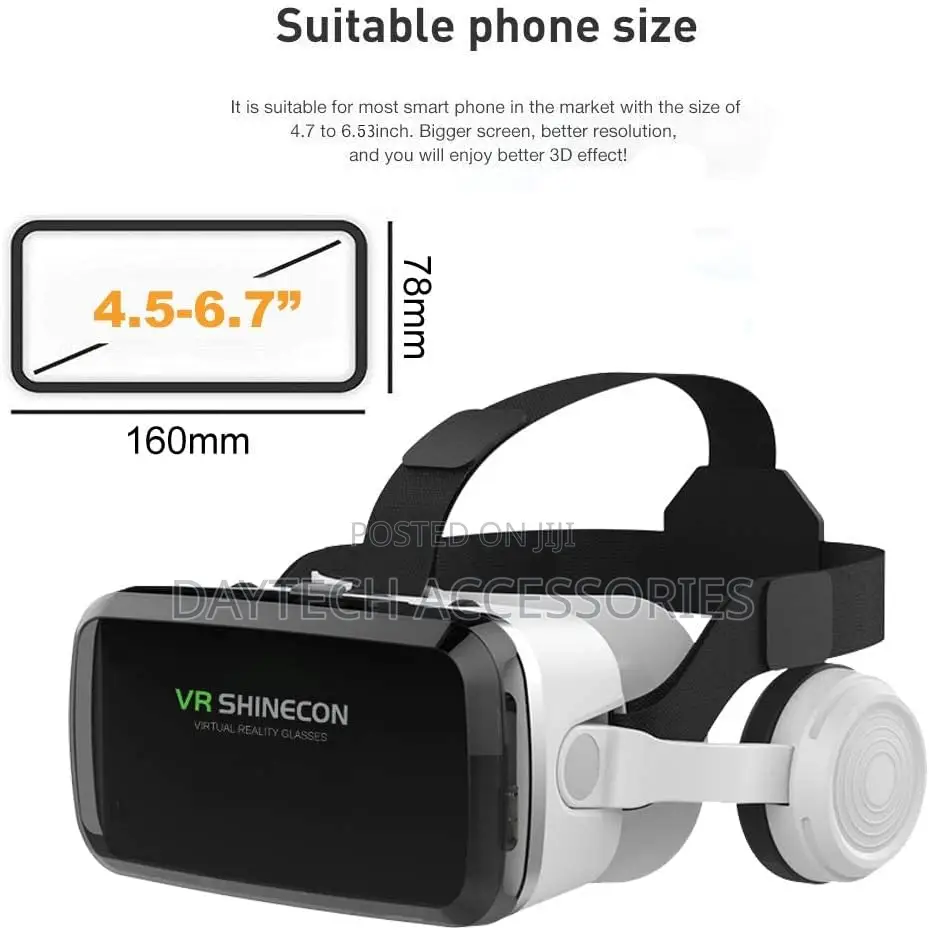 Vr Shinecon Virtual Reality Headsets for Mobile Phone With Headphones.