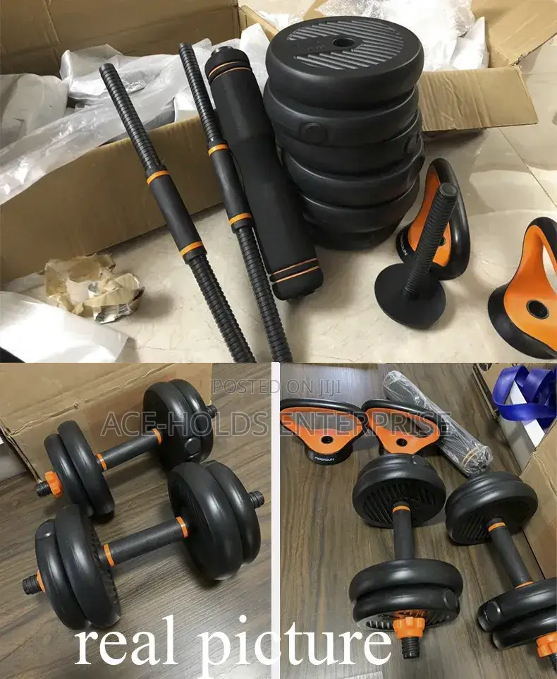 Black-Orange - 50kgs Kettlebell Muscle Training Equipment (6-in-1)