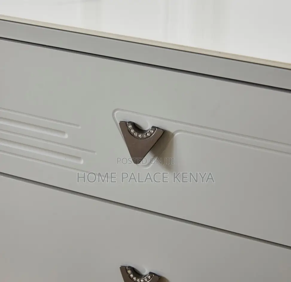 Bedside Drawer: 2-Drawer Nightstand With Diamond Handle Design