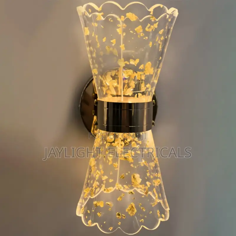 Led Wall Lamp Acrylic Metal Transparent Streamer for Bedroom