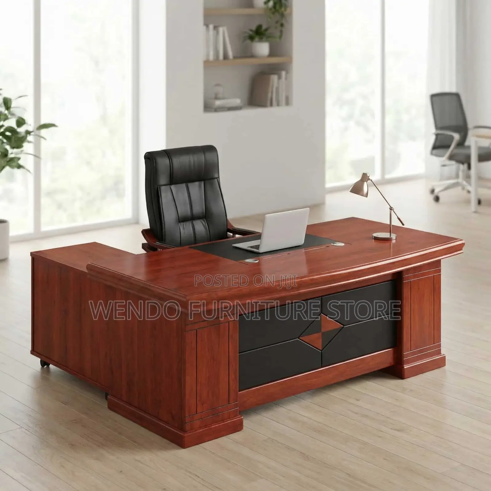 Office Desk : 1.8m L-Shaped Executive Office Desk