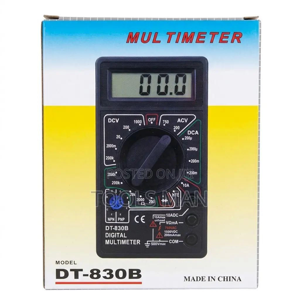Digital Multimeter Ac/Dc Voltmeter Ammeter Resistance Tester.Dt-830b