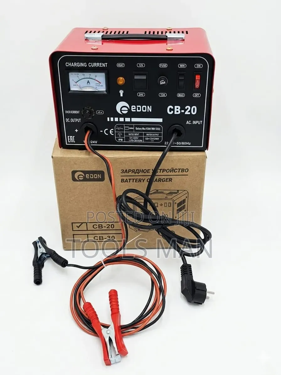Edon Cb-20 Portable Car Battery Charger 12v/24v Heavy Duty.