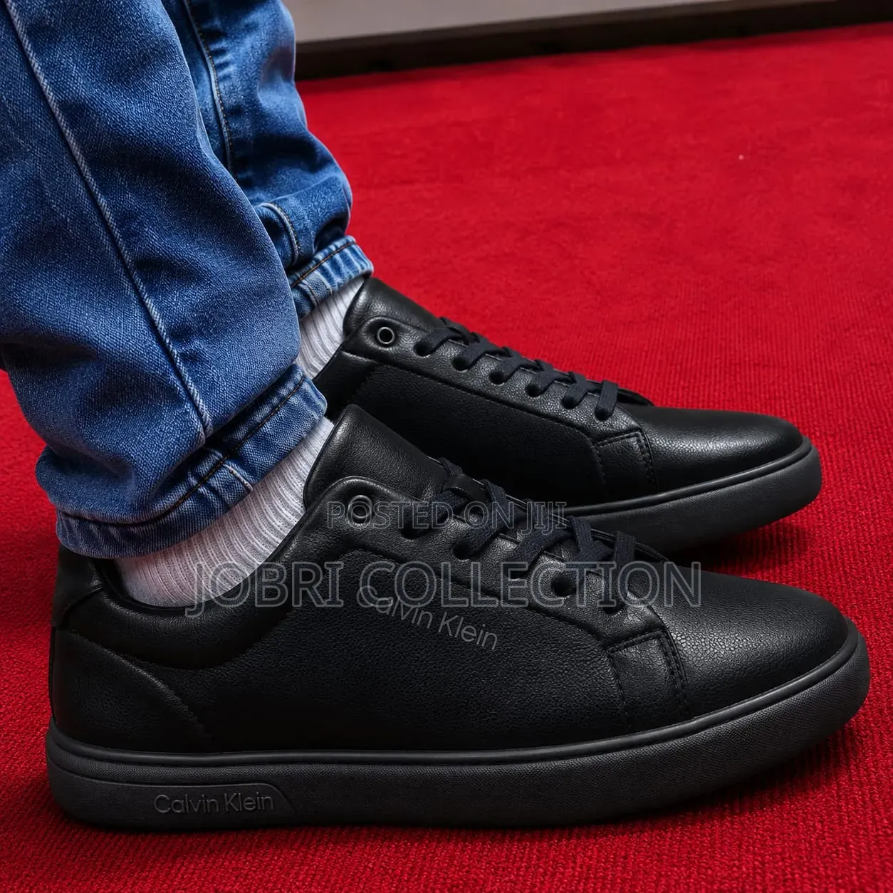 Full Black Calvin Klein Leather Sneakers
