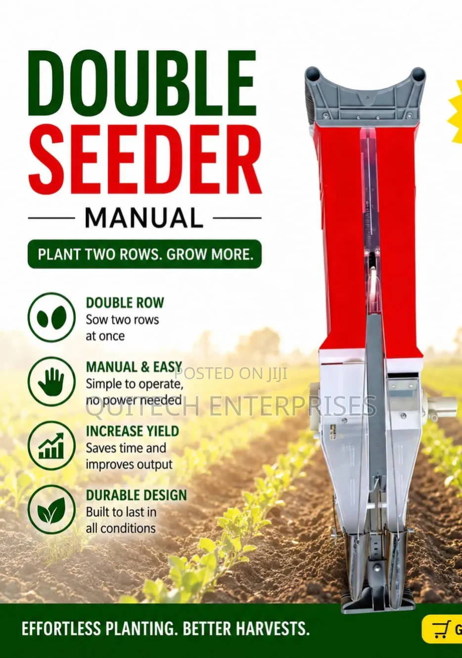 Manual Double Seeder Machine/ Double Barrel Seeder