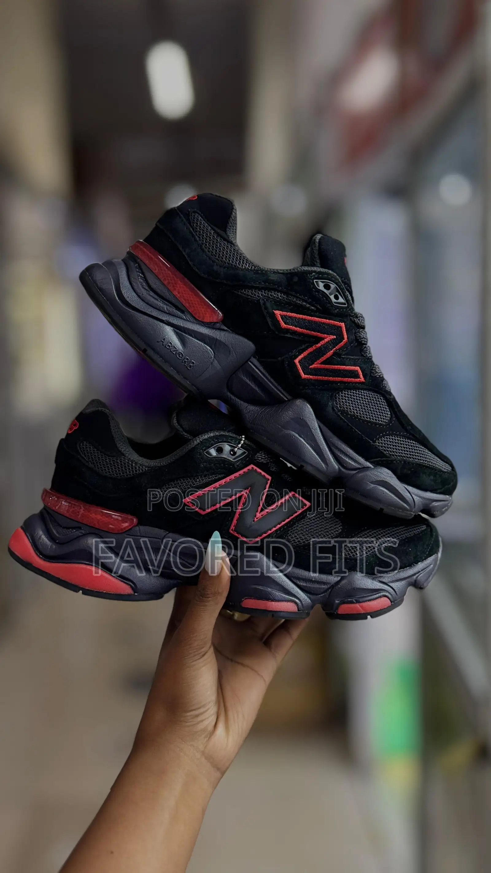 New Balance 9060 Black Red Sneakers – New