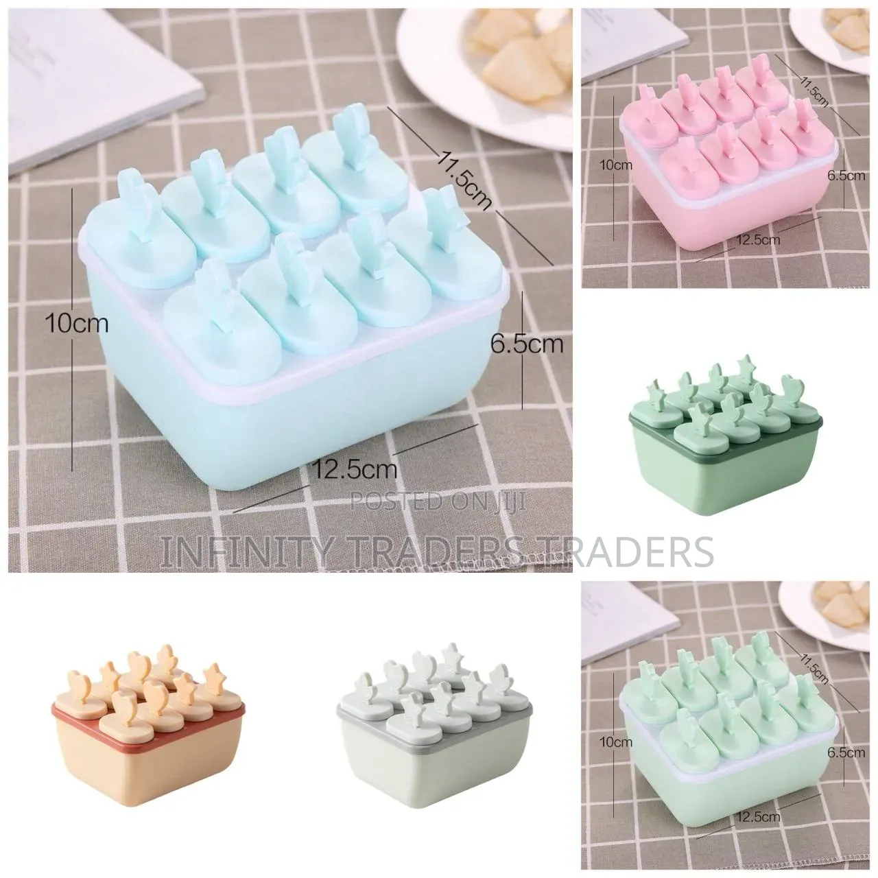 Popsicle Molds 8 Grid Ice Pop Molds Food Grade Silicone