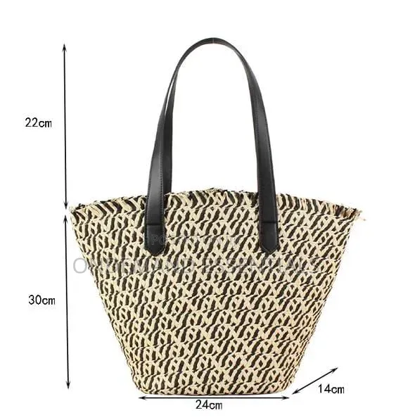 Women Braided Basket Shoulder BagSize: 24×14×30cm