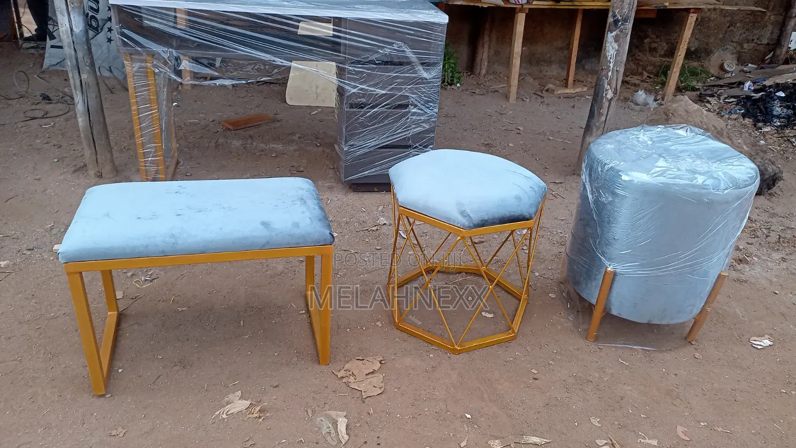 Hexagon Patterned Stool