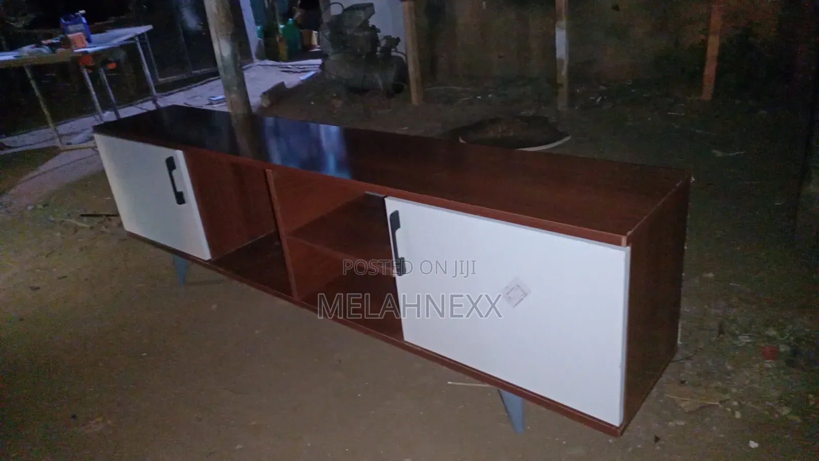 Dark Walnut White Tv Stand