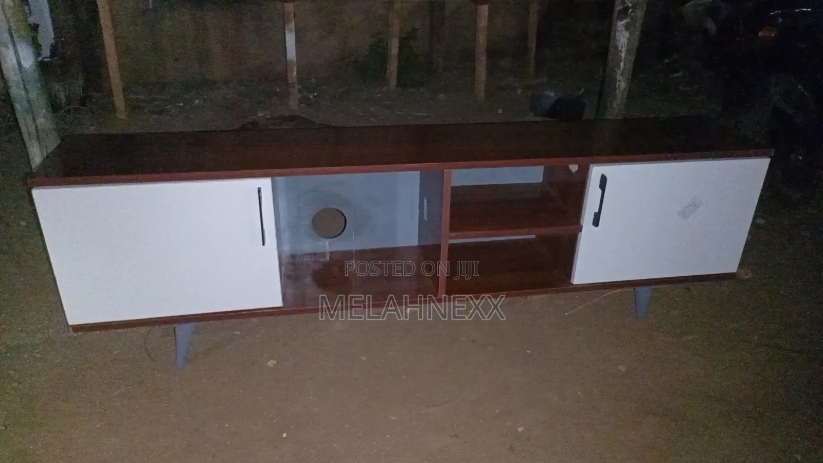 Dark Walnut White Tv Stand