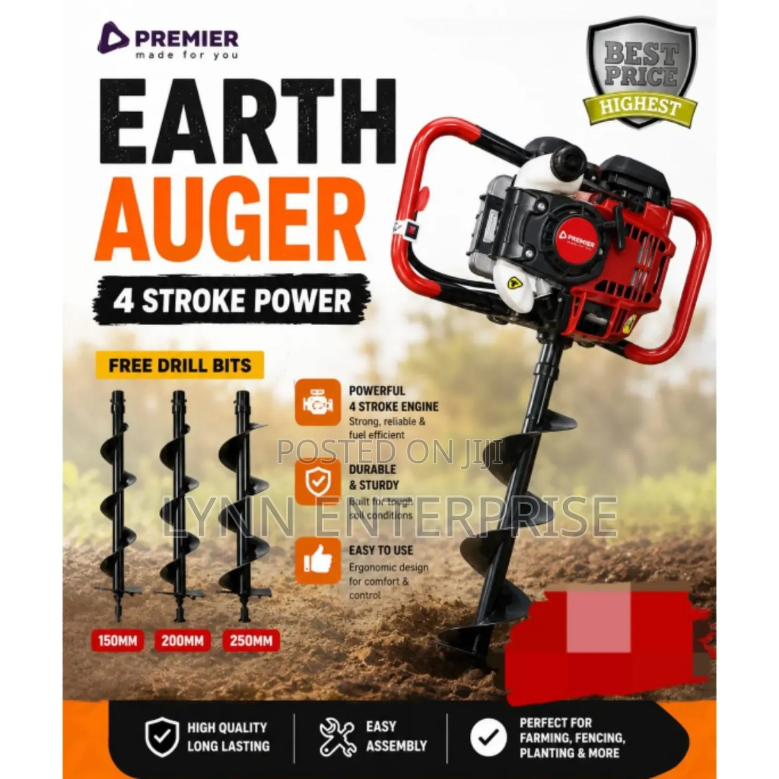 Premier Auger 4 Stroke Power With Free Drills Bit
