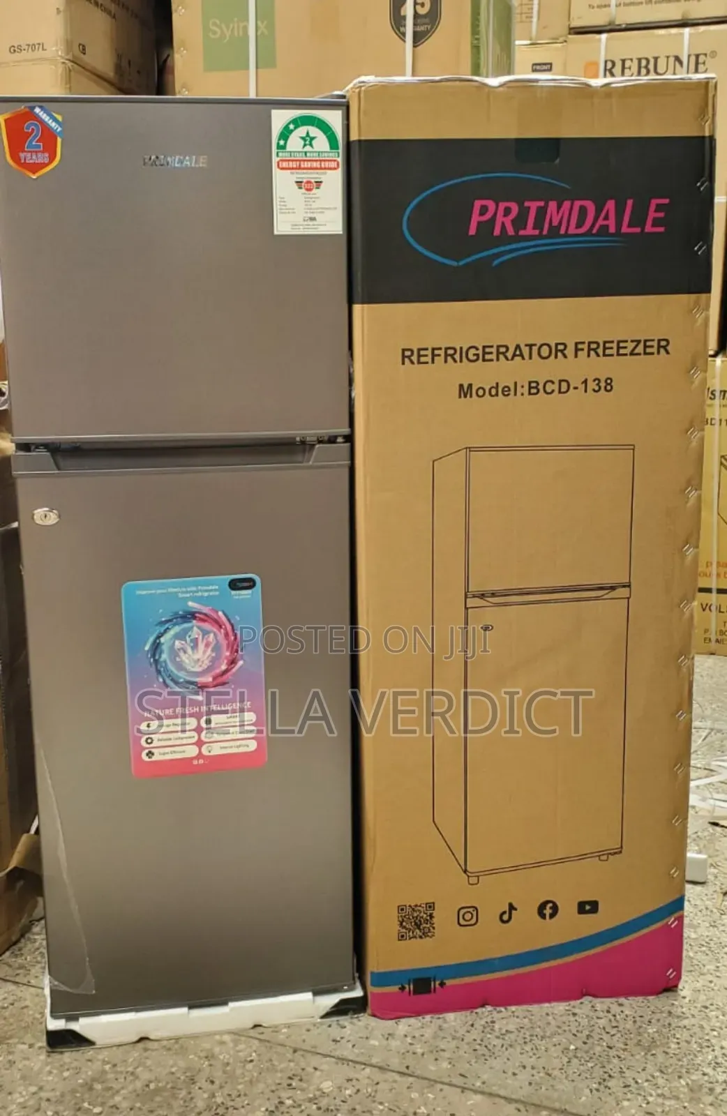 Primdale 138 Litres Large Capacity Double Door Refrigerator