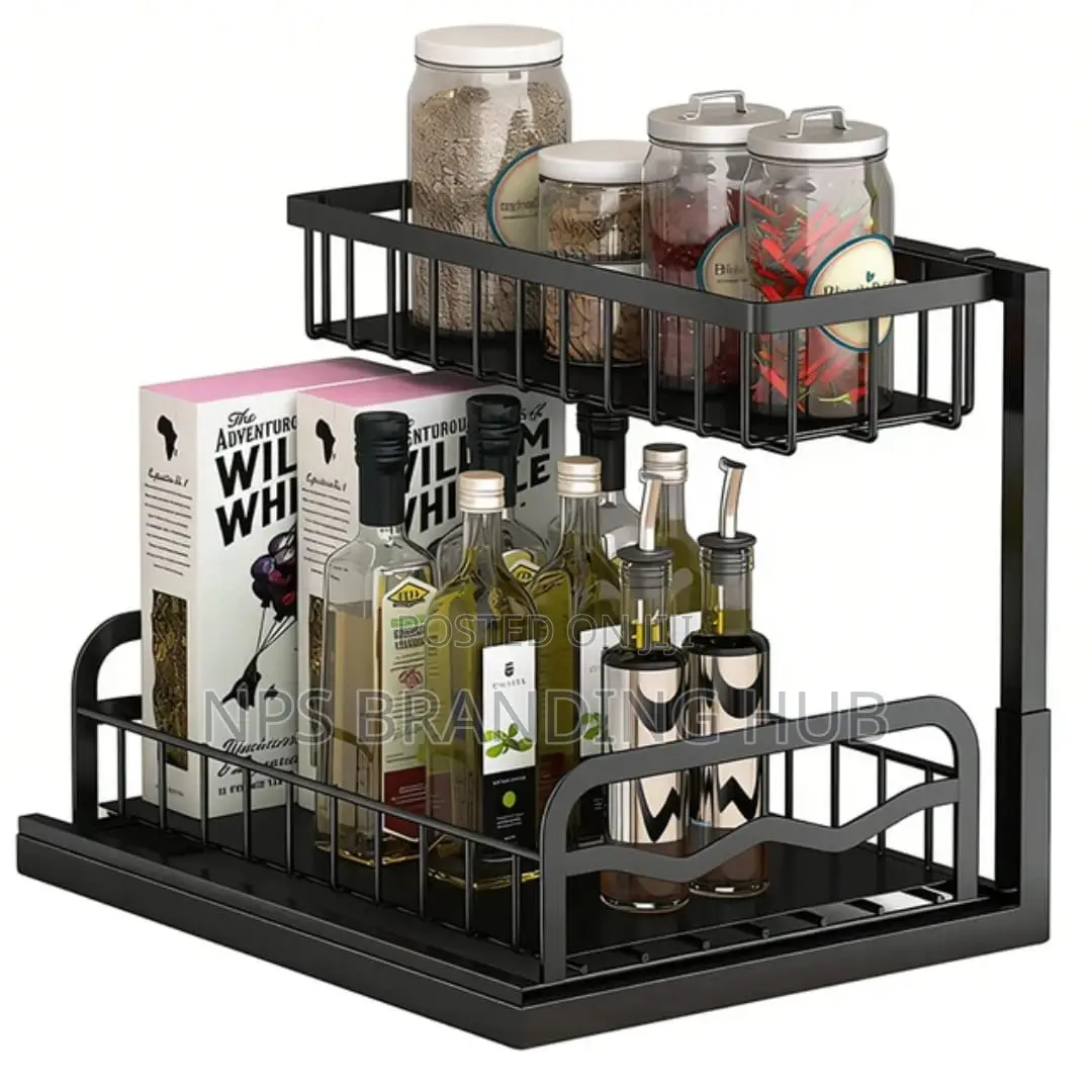 2 Tier Cabinet Spice Rack Organizer (Stda)