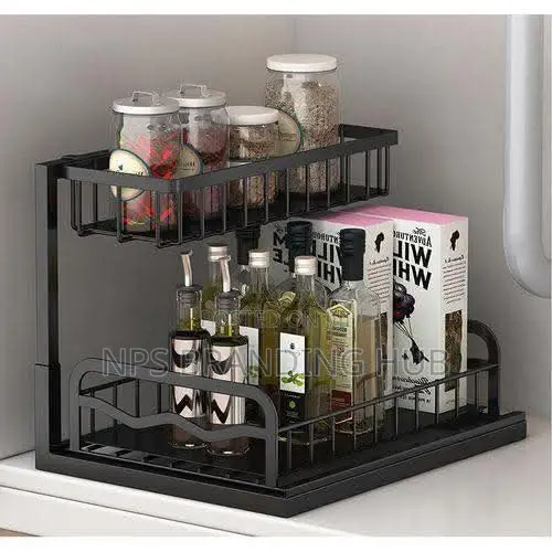2 Tier Cabinet Spice Rack Organizer (Stda)