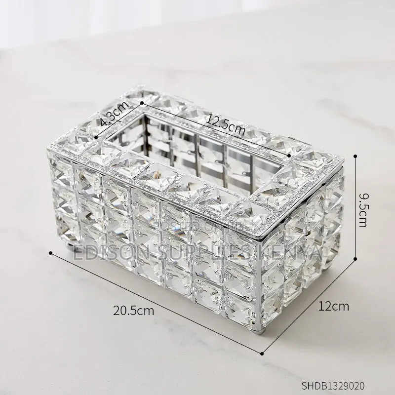 Serviette Tissue Holder Luxury Gold Crystal – Dressing Table Décor