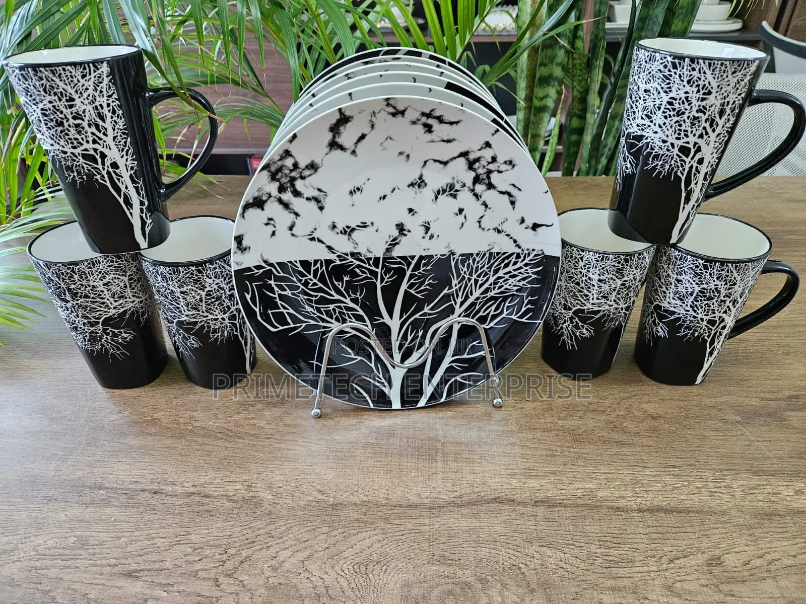 *12 Pc Tree Mug +Tree Plate Set
