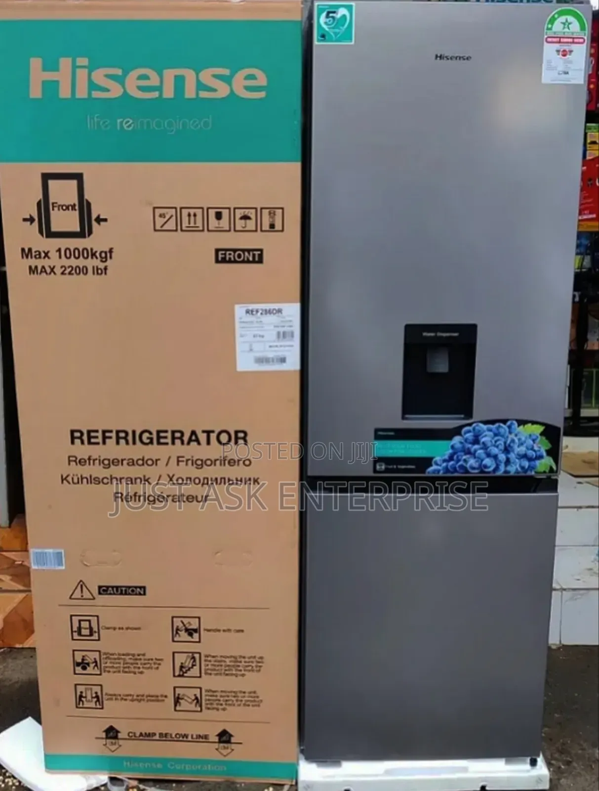 Hisense Ref265dr Fridge 268 Litre - Bottom Freezer, External Dispenser