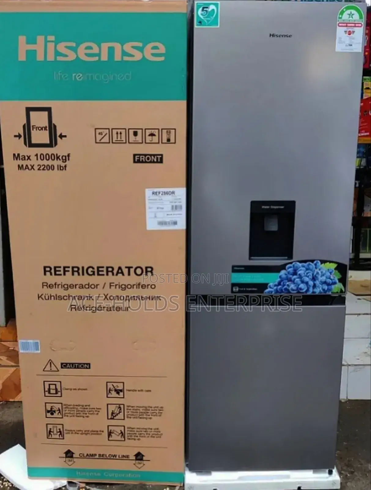 Hisense Ref265dr Fridge 268 Litre - Bottom Freezer, External Dispenser