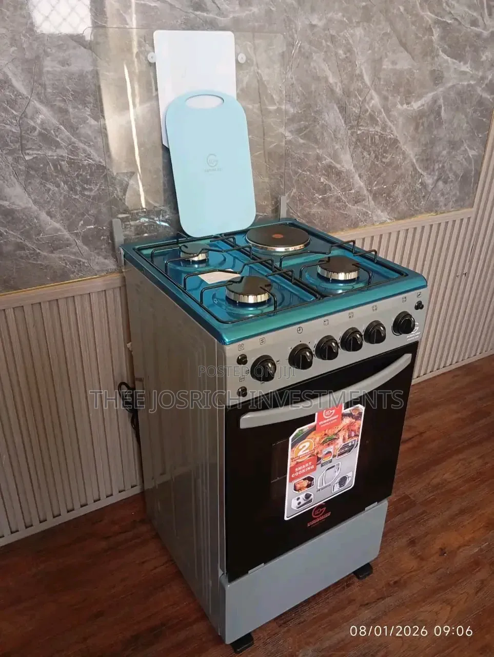 *Eurochef Free Standing 3 Gas Burner +1 Electric Cooker