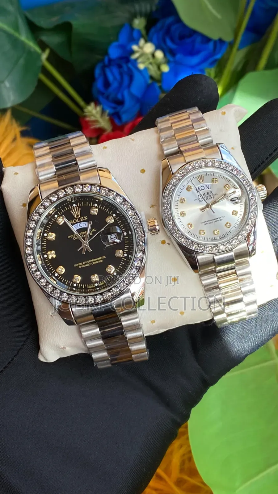 Rolex Stainless Steel Couple Watch Set