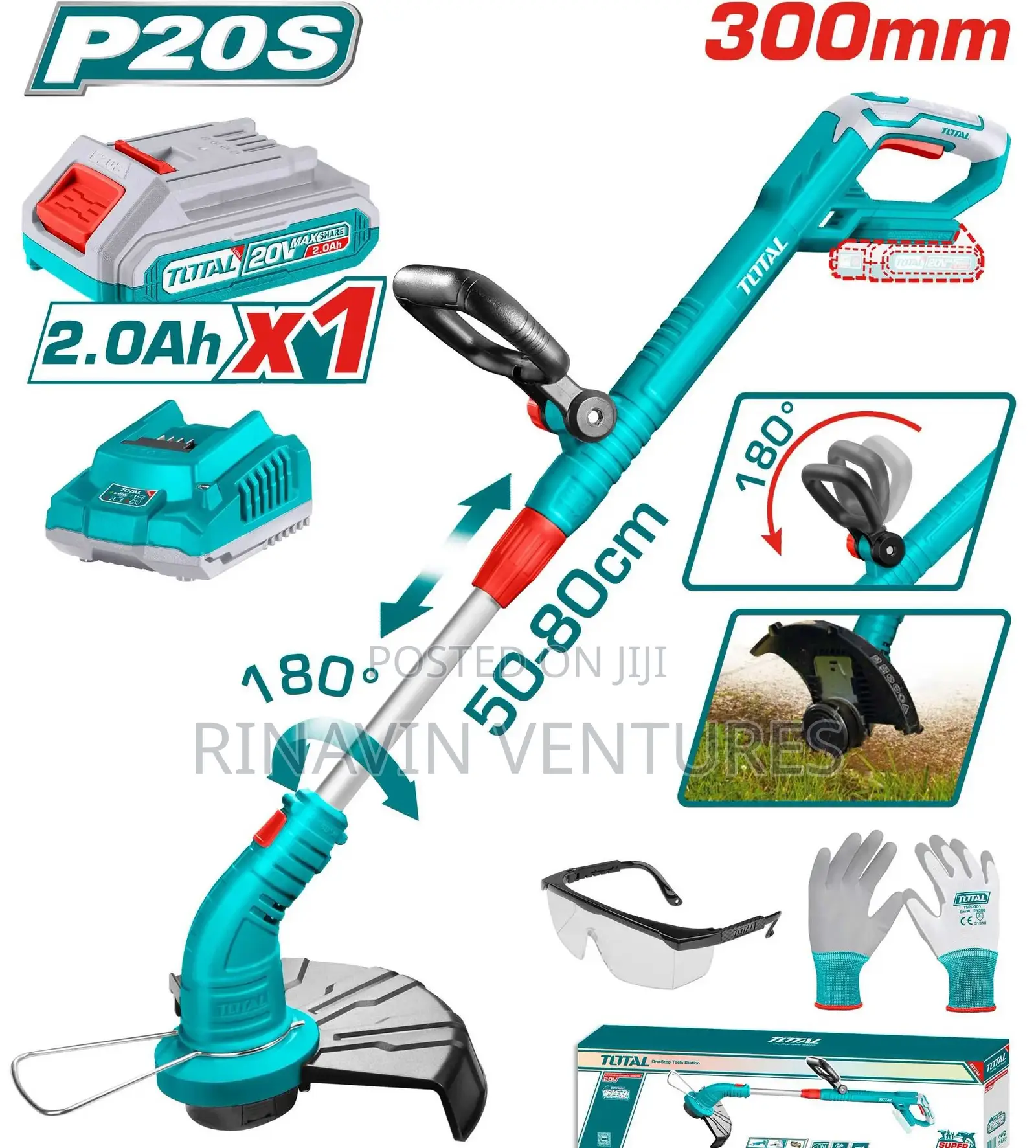 Total Tgtli20301 Lithium-Ion Grass Trimmer 20v