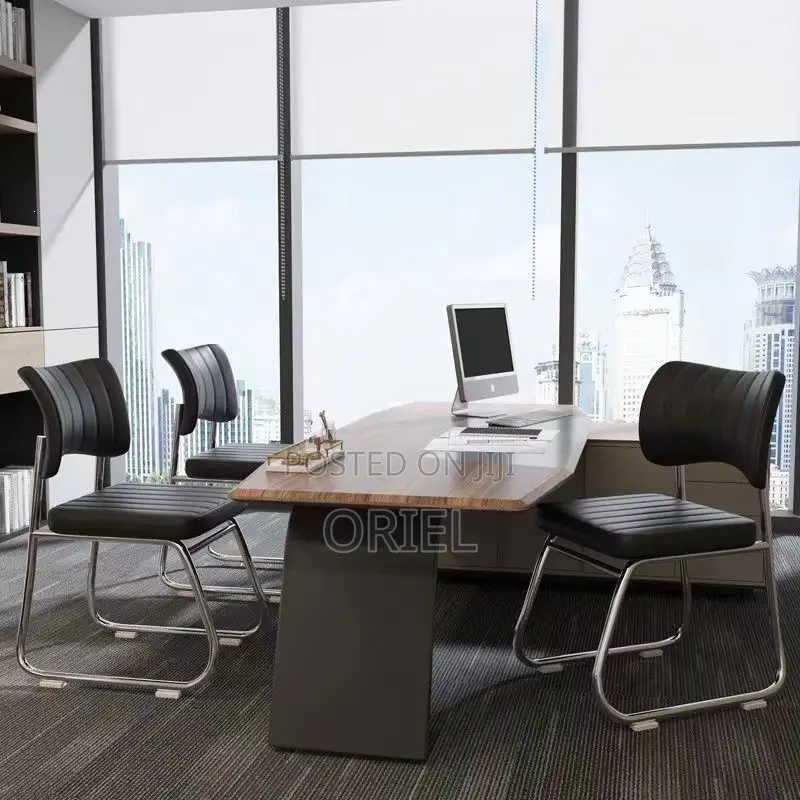 Office Chair : Black Pu Leather Office Chair